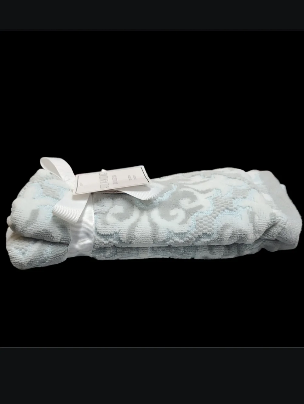 x2 Hotel Vendome Damask Luxury Madallion Tip TOWEL Set Velour New
